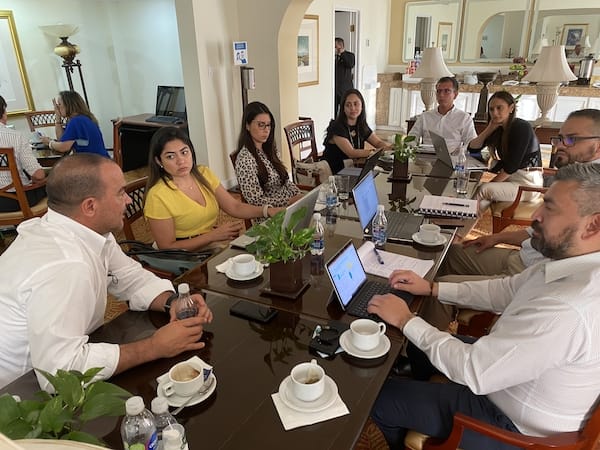 group meeting at a table