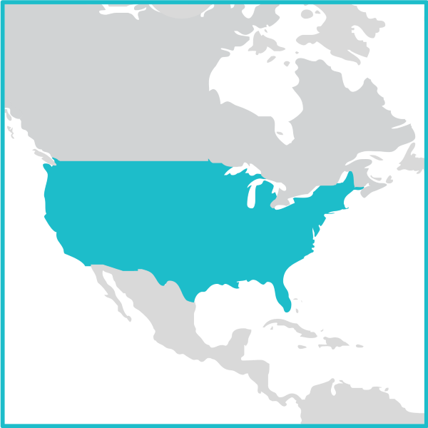 USA with border